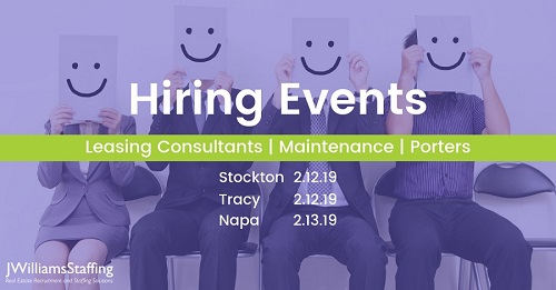 JWilliams Staffing - Leasing, Maintenance, & Porter Jobs - Career Hiring Events, Northern California